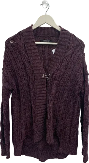 AllSaints Purple Burgundy Knitted Cardigan UK 8