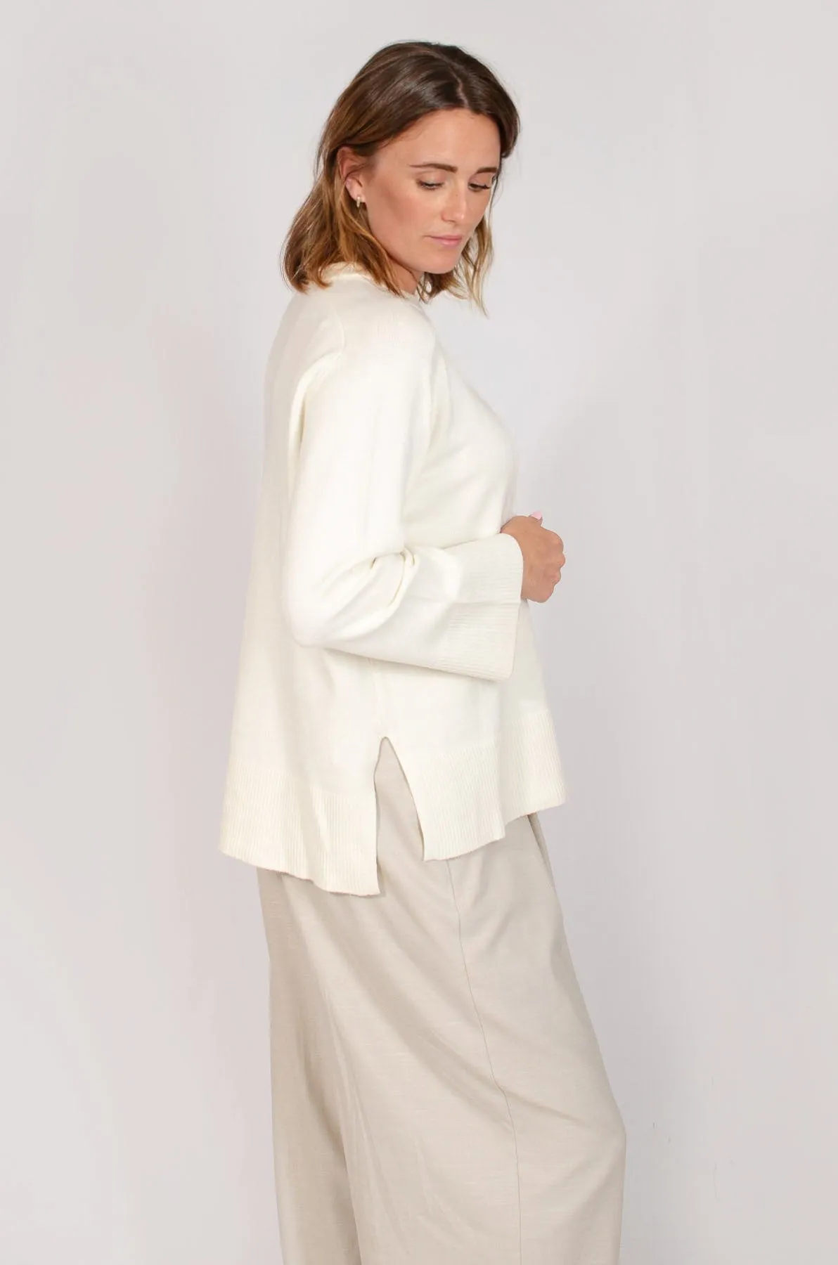 Cream Soft Crew Neck Jumper