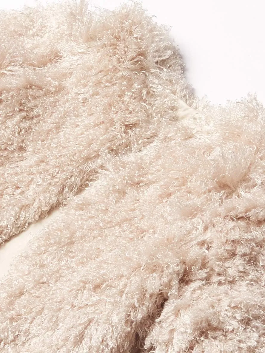 Girls' Long Sleeve Faux Fur Jacket