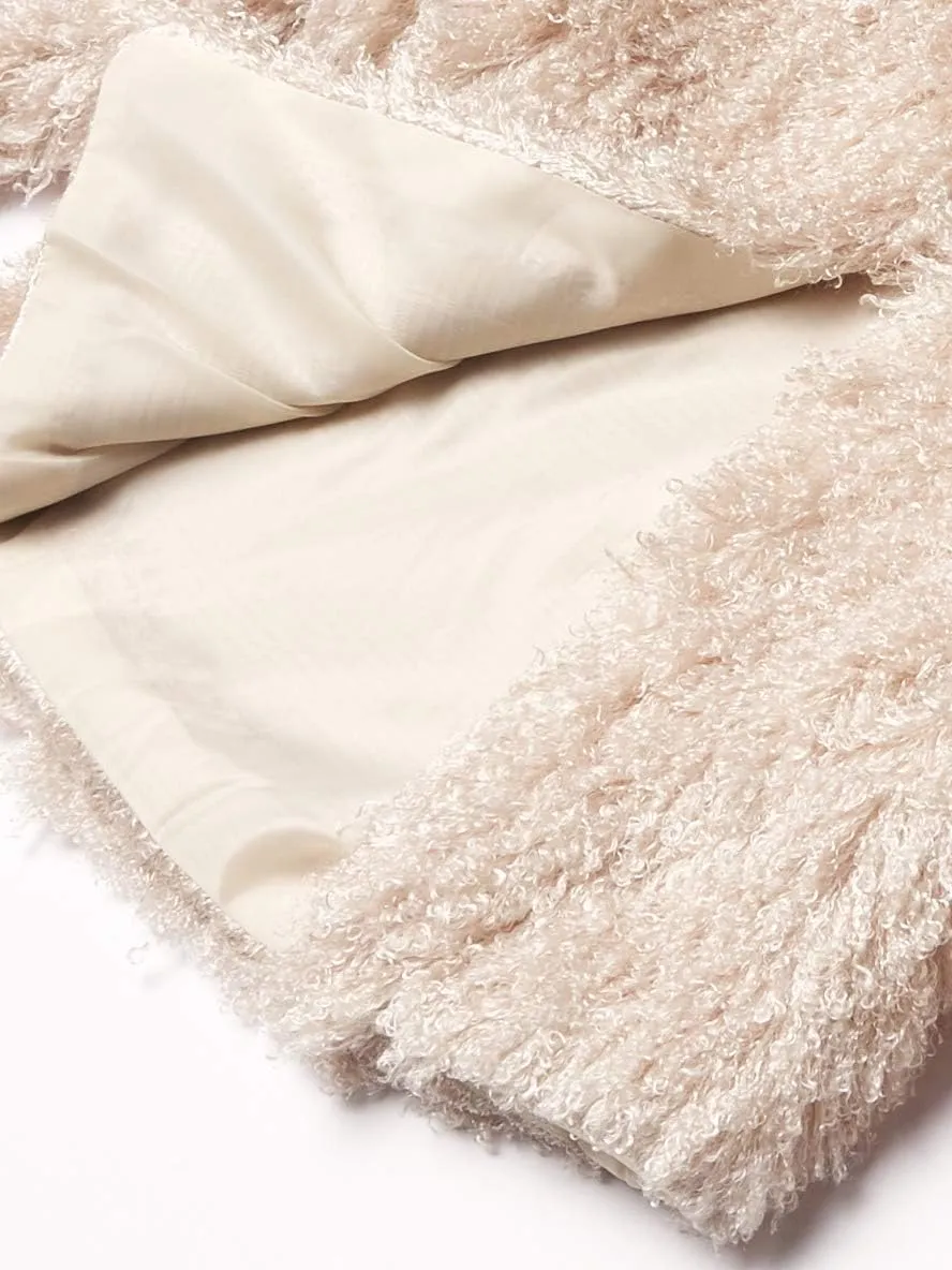 Girls' Long Sleeve Faux Fur Jacket