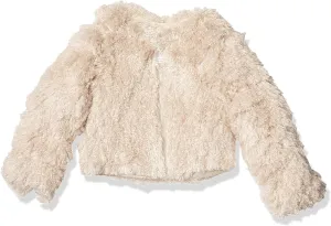 Girls' Long Sleeve Faux Fur Jacket