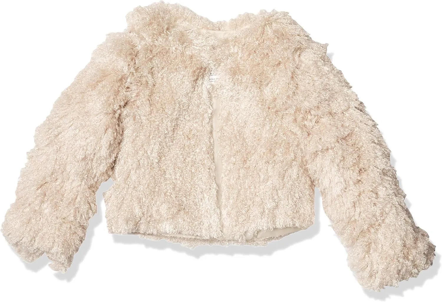 Girls' Long Sleeve Faux Fur Jacket