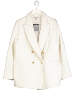 H&M Cream Oversized Bouclé Blazer UK M