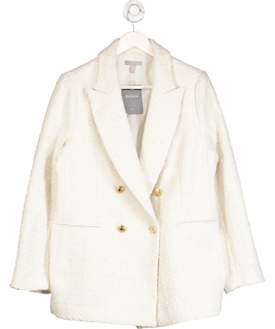 H&M Cream Oversized Bouclé Blazer UK M