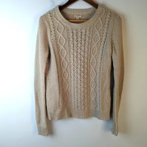 J. Crew Tan Cable Knit Sweater / Small