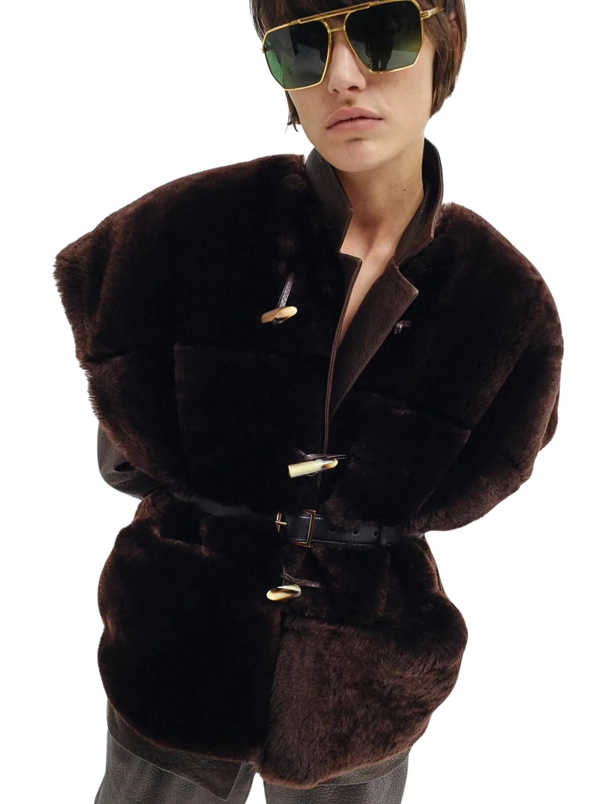 Maxi Shearling Vest / Dark Brown