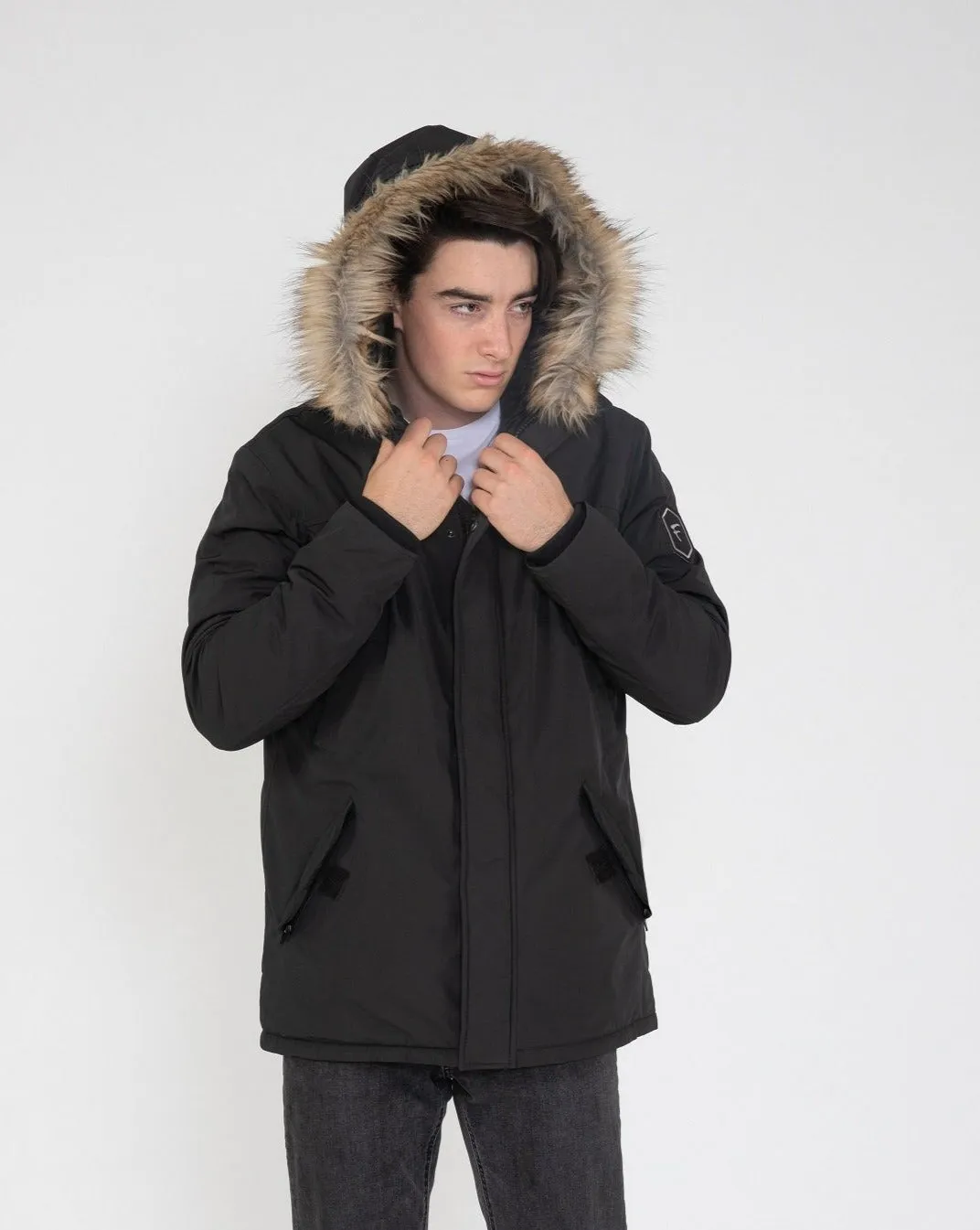 Men's Hudson Ultra Lite Hooded Winter Parka Coat From FAD