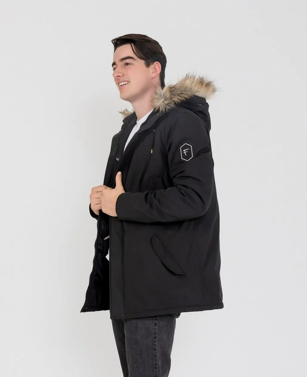 Men's Hudson Ultra Lite Hooded Winter Parka Coat From FAD