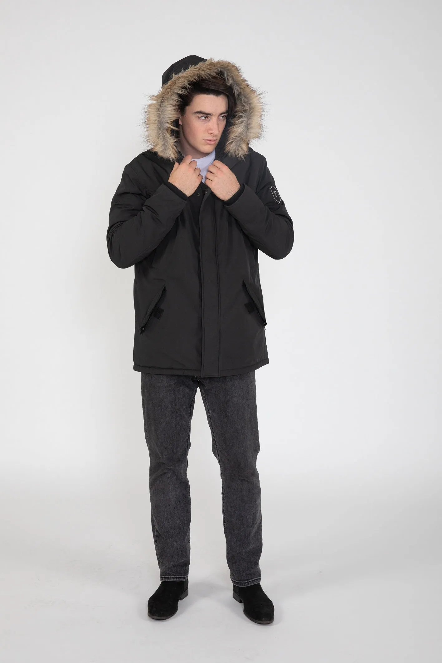 Men's Hudson Ultra Lite Hooded Winter Parka Coat From FAD