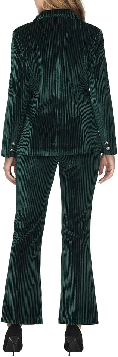 MODFUL Velvet Pant Suits for Women 2 Piece Set Casual Business Office Vintage Trouser-Suit