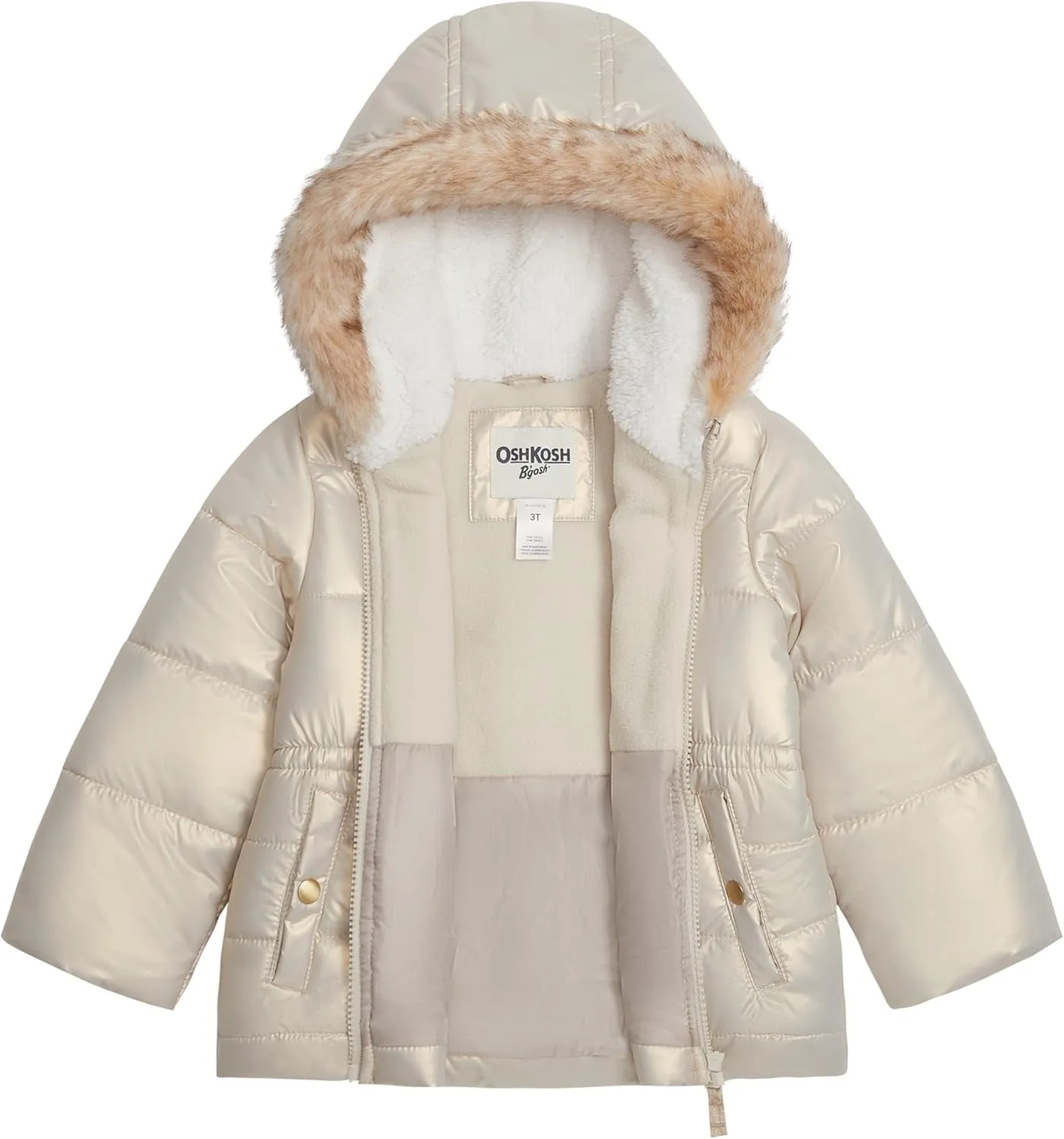 OSHKOSH B'GOSH Girls' Classic Heavyweight Parka with Faux Fur Hood