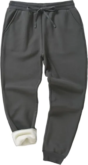 Weintee Men's 34" Inseam Tall Fleece Pants Sherpa Lined Sweatpants for Winter